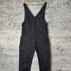 Free People We The Free Overalls Womens XS Black Denim V Neck Pockets OB1711829